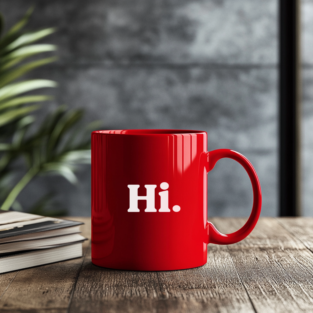 Red Hi Coffee Mug